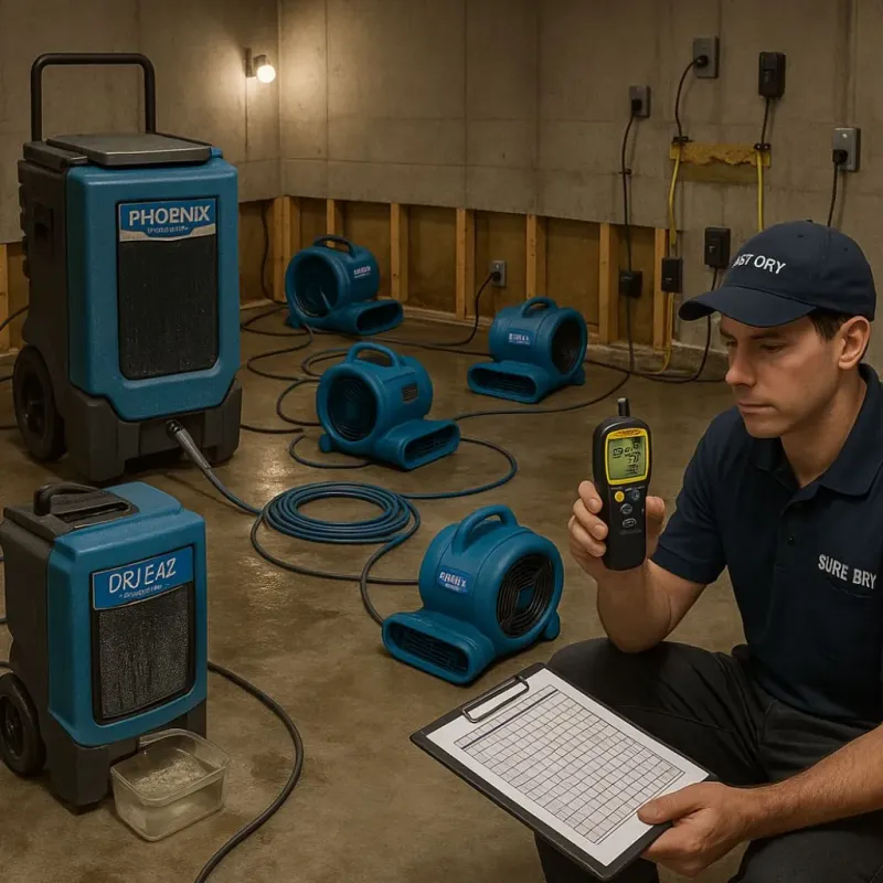 Structural Drying and Dehumidification process in Aldan, PA